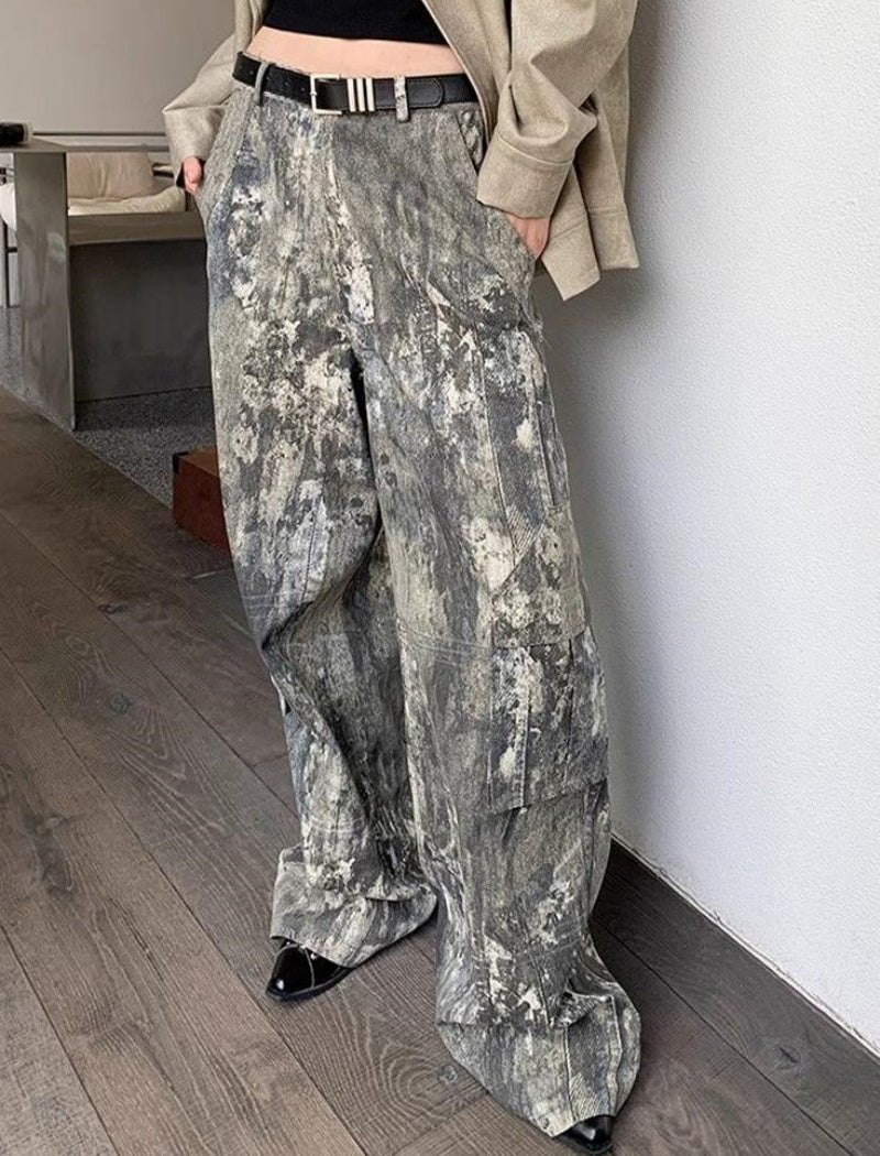 Abstract Print Wide-Leg Pants