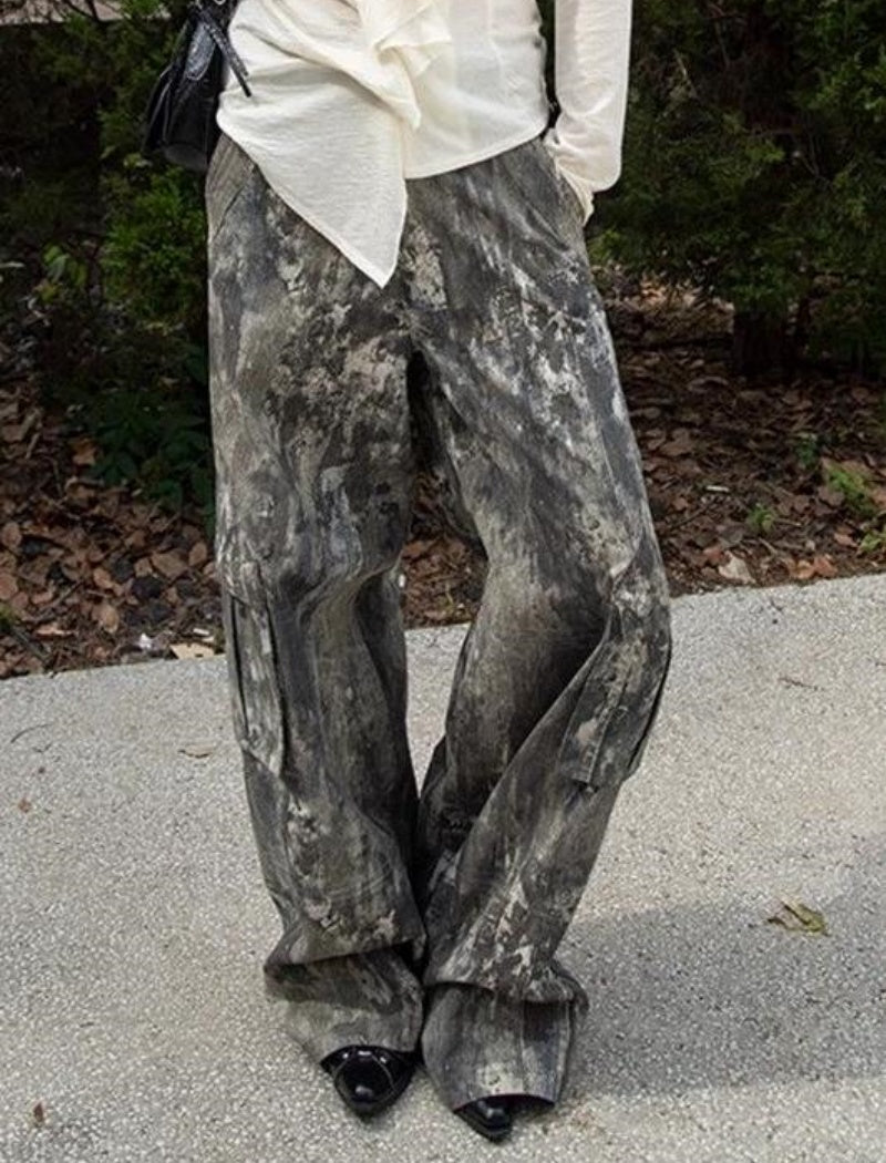 Abstract Print Wide-Leg Pants