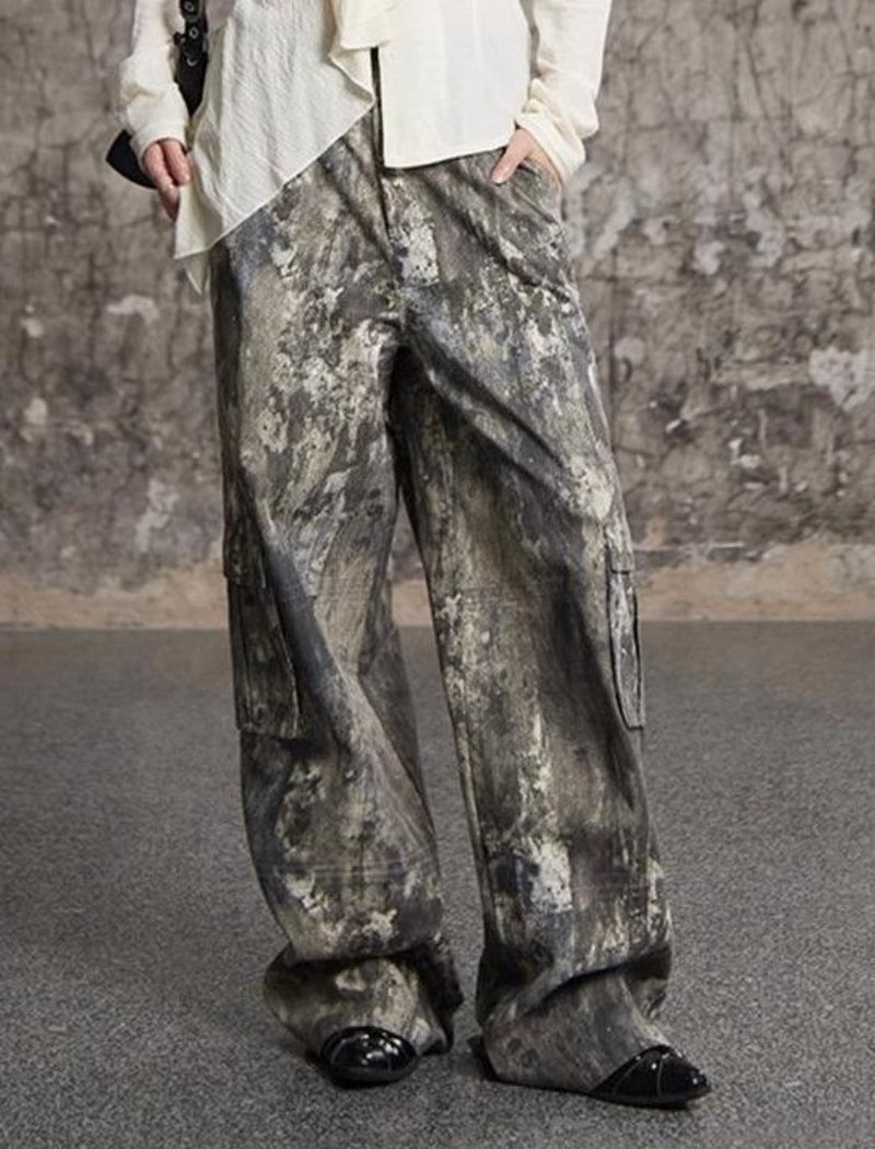 Abstract Print Wide-Leg Pants