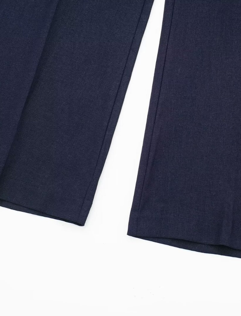 Drawstring Waist Wide-Leg Pants