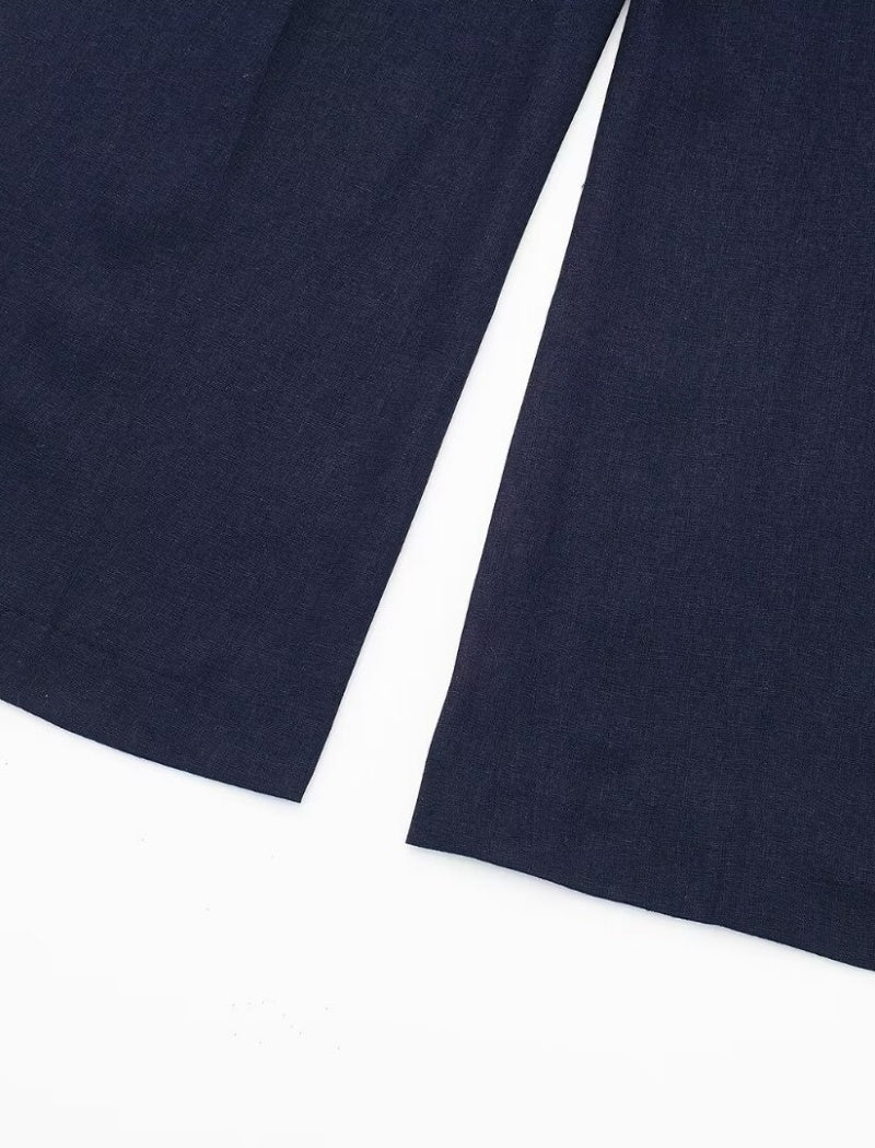 Drawstring Waist Wide-Leg Pants