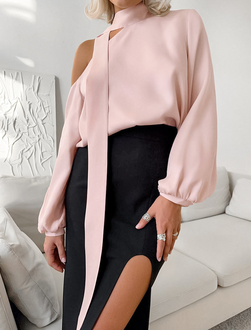 Off-Shoulder Long Sleeve Shirt