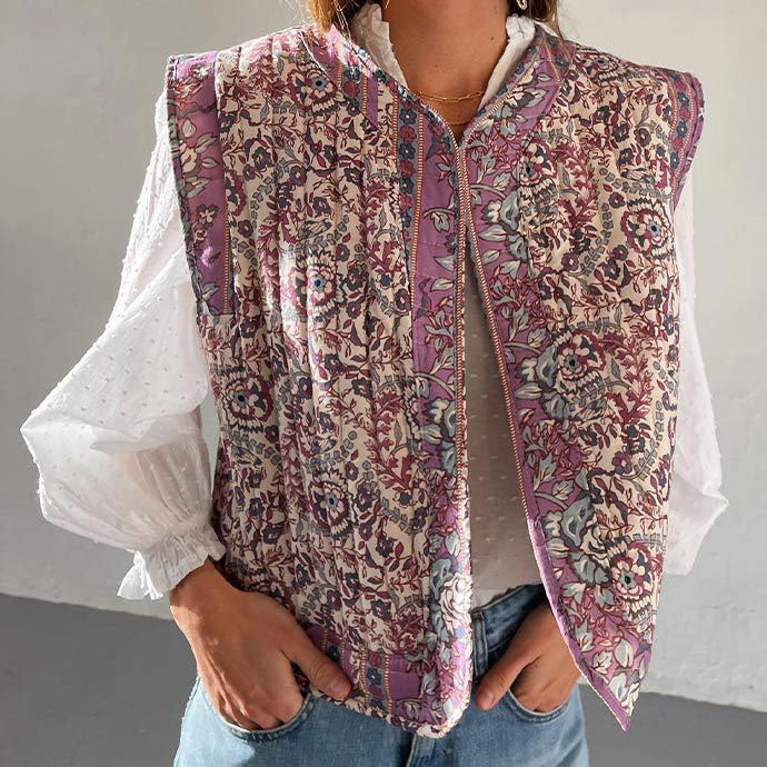 Floral Quilted Vest