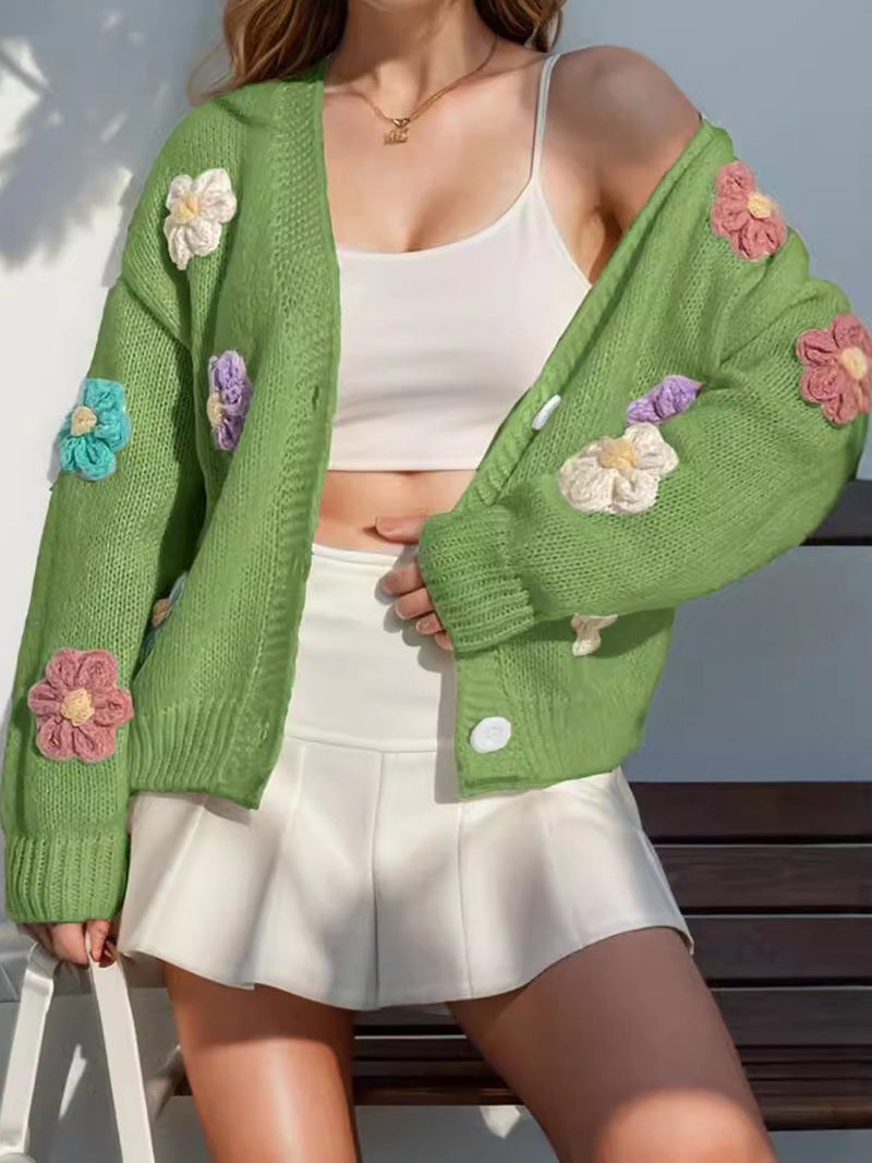 Floral Cardigan Sweater