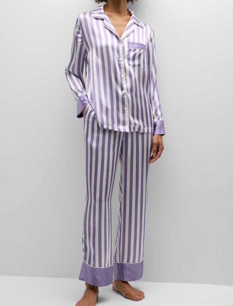 Striped Long Sleeve Loose Pajama Set
