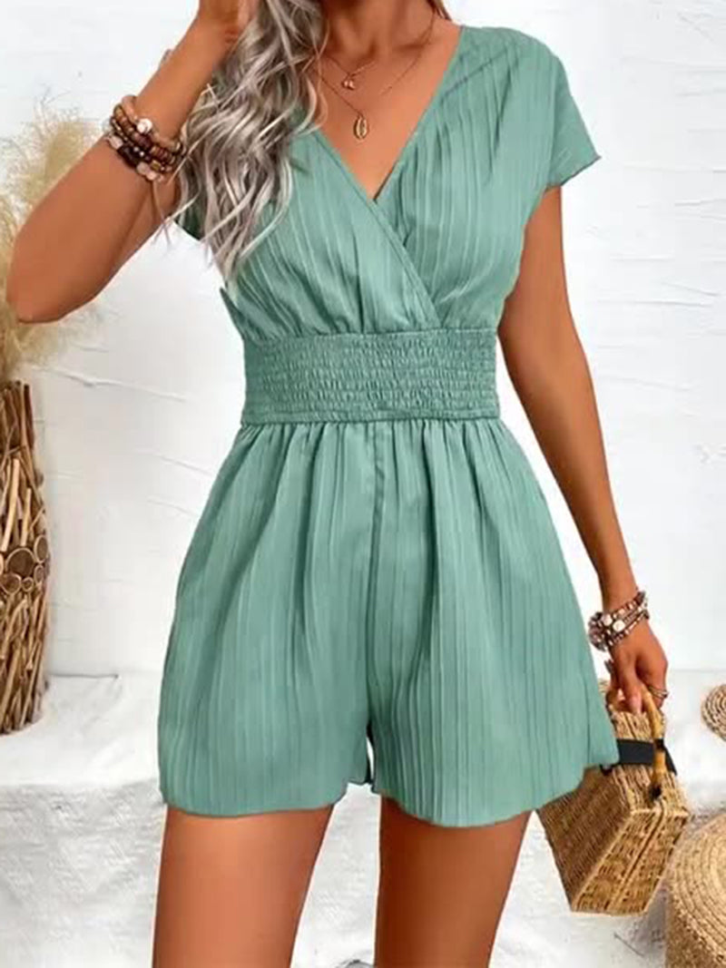 Solid Smocked Romper