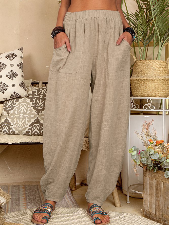 Wide-Leg Pockets Pants