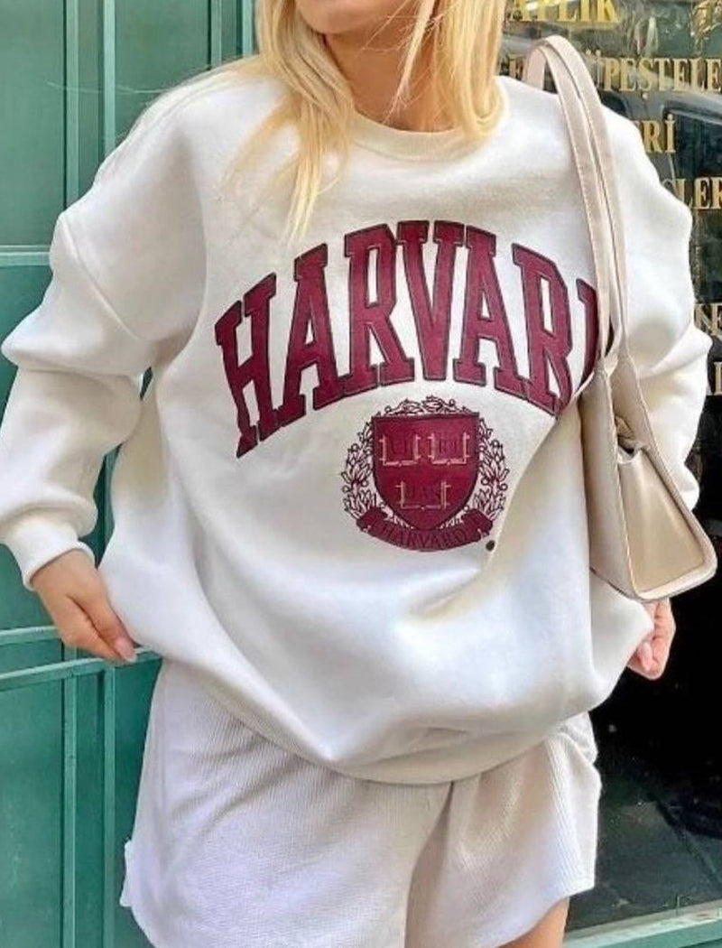 Letter Graphic Long-Sleeve Pullover