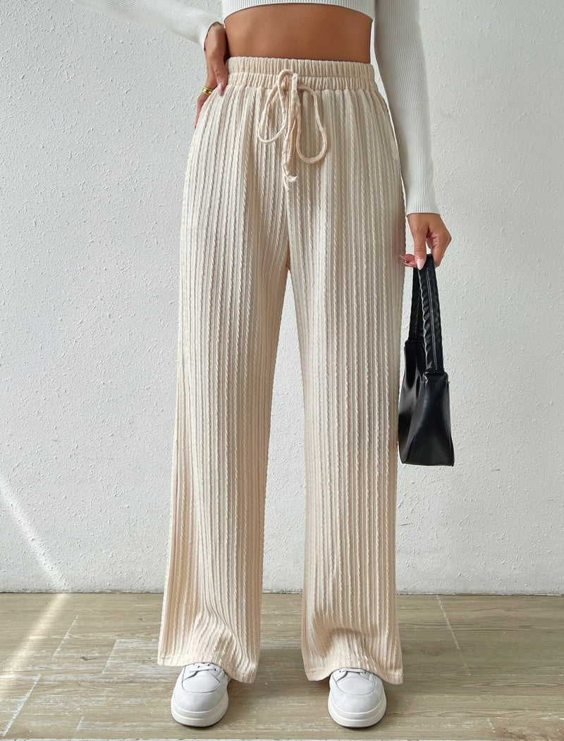 Wide-Leg Drawstring Pants