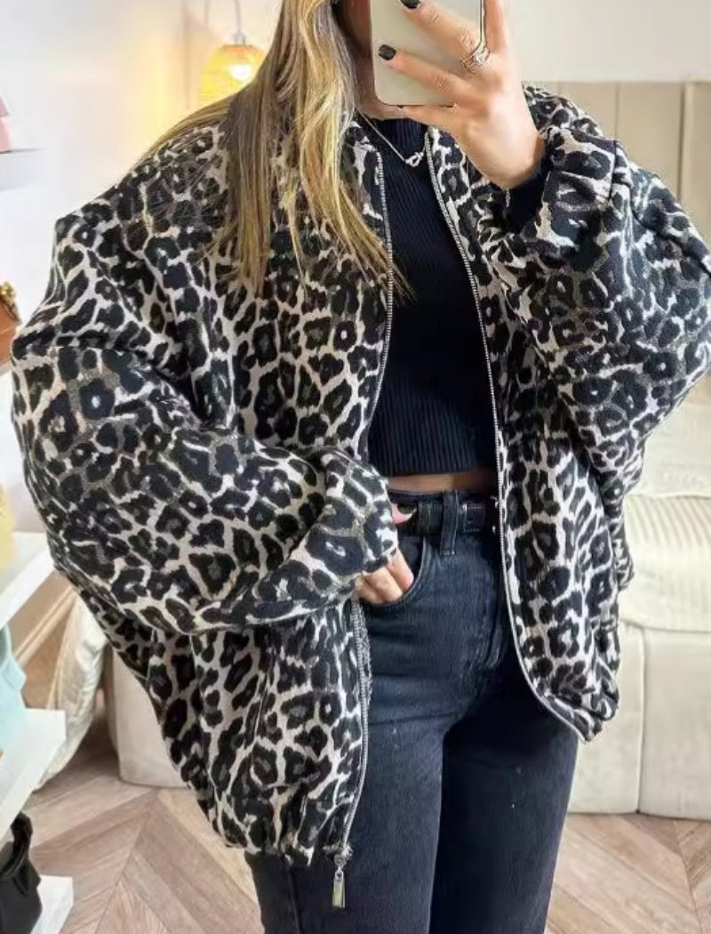 Leopard Print Puffer Jacket