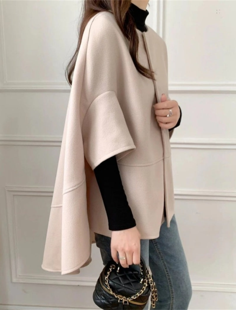 Button-Up Cape Style Outerwear