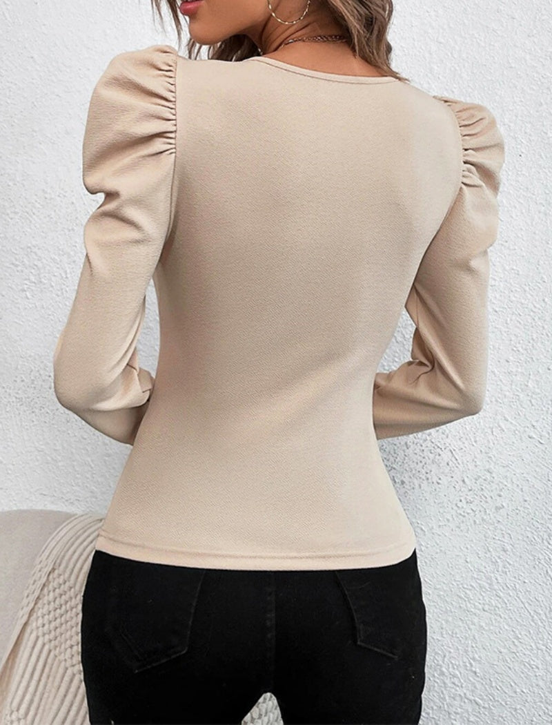 Puff Sleeve Square Neck Top