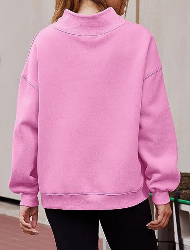 Mock Neck Oversized Pullover