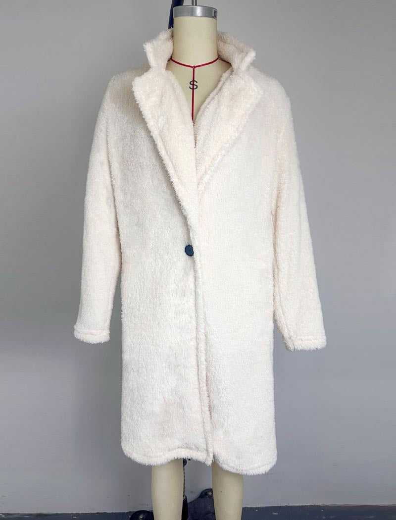 Oversized Textured Teddy Coat