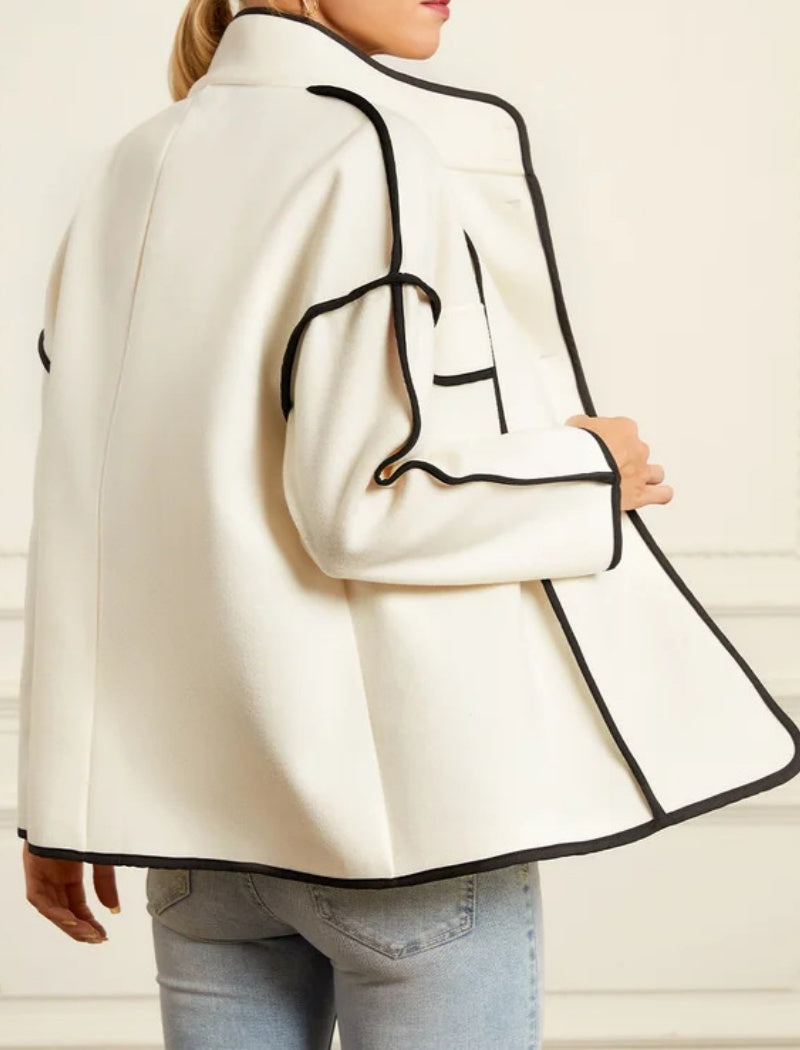 Button-Up Cape-Style Jacket