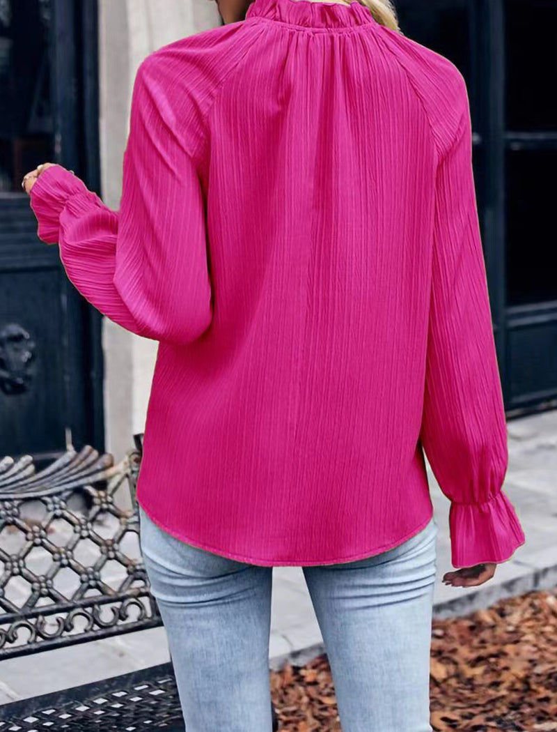 Ruffle Long-Sleeve Blouse