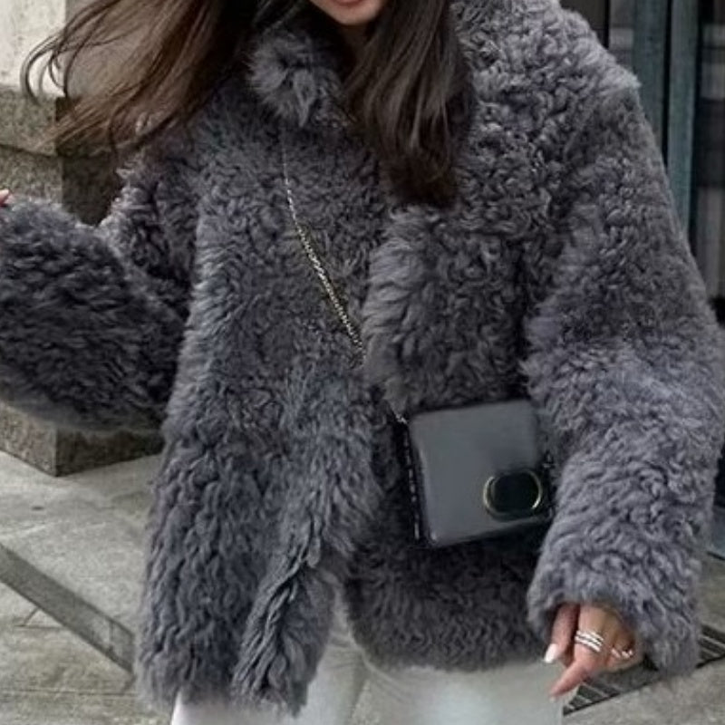 Oversized Faux Fur Jacket with Soft Texture