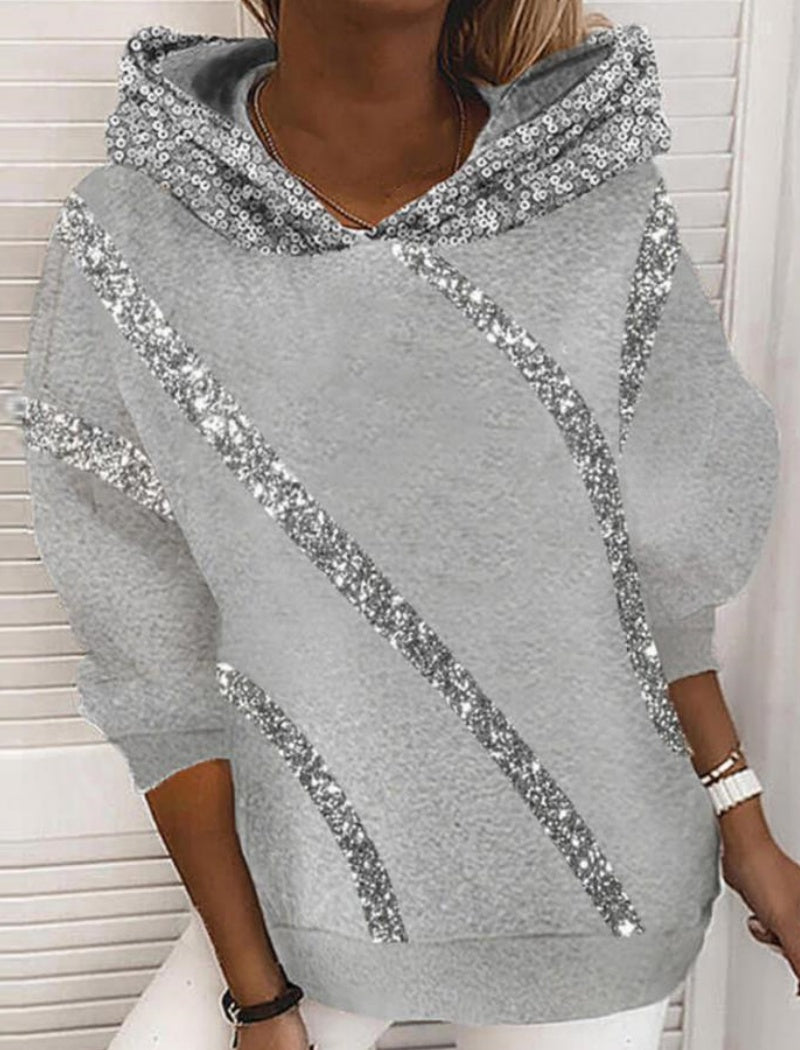 Sequin Graphic Oversized Hoodie