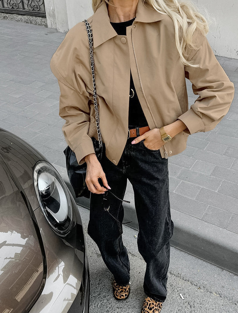 Collared Utility Zip-Up Jacket