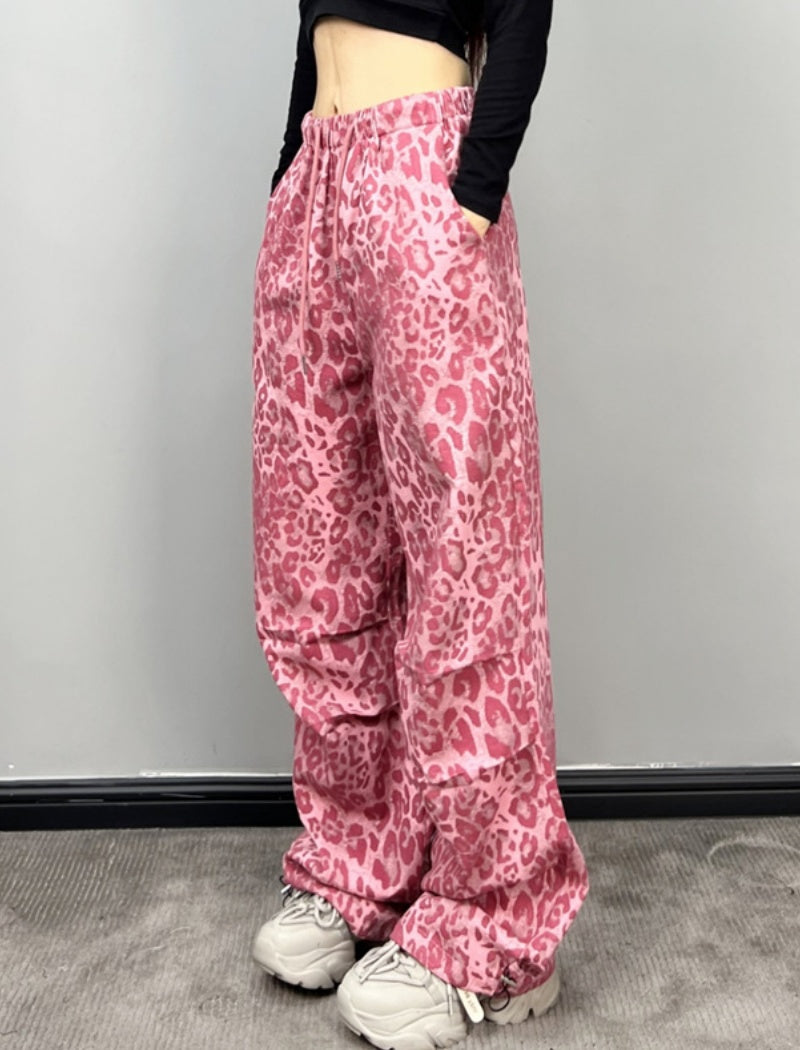 Relaxed Fit Leopard Print Pants