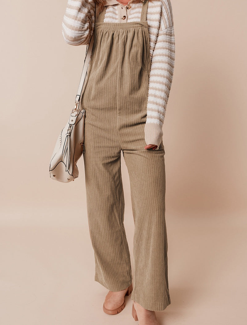 Multi-pocket Corduroy Overalls