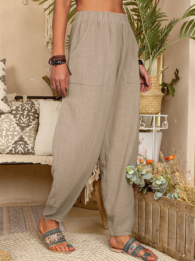 Wide-Leg Pockets Pants