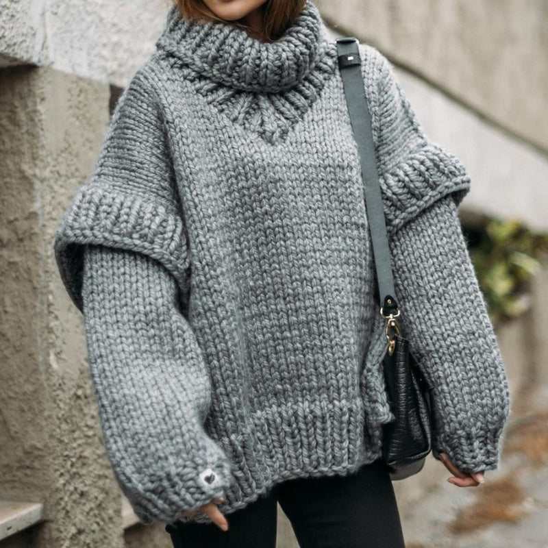 Chunky Knit Hooded Pullover