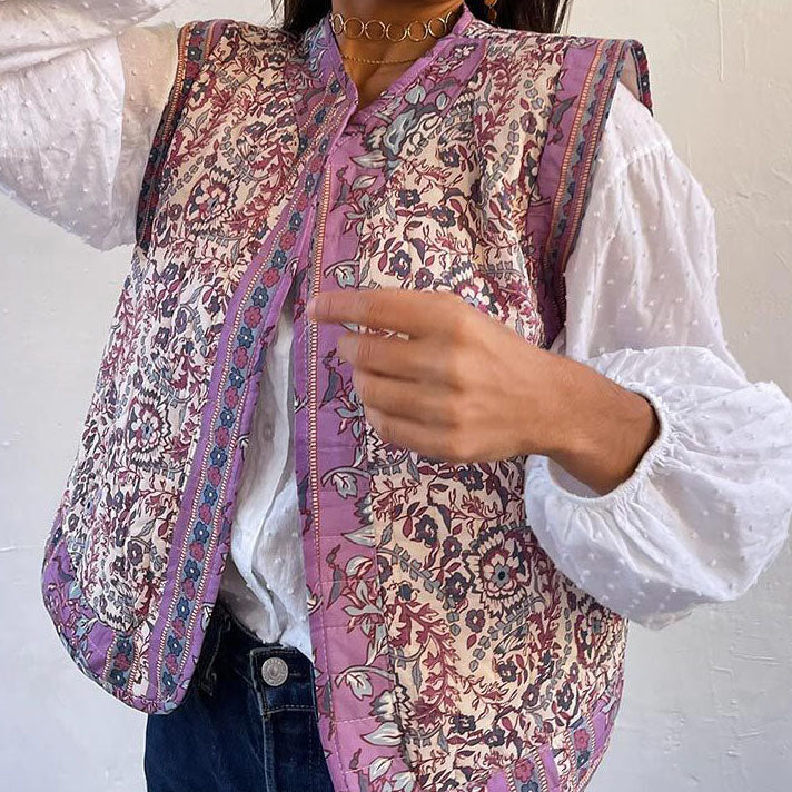 Floral Quilted Vest