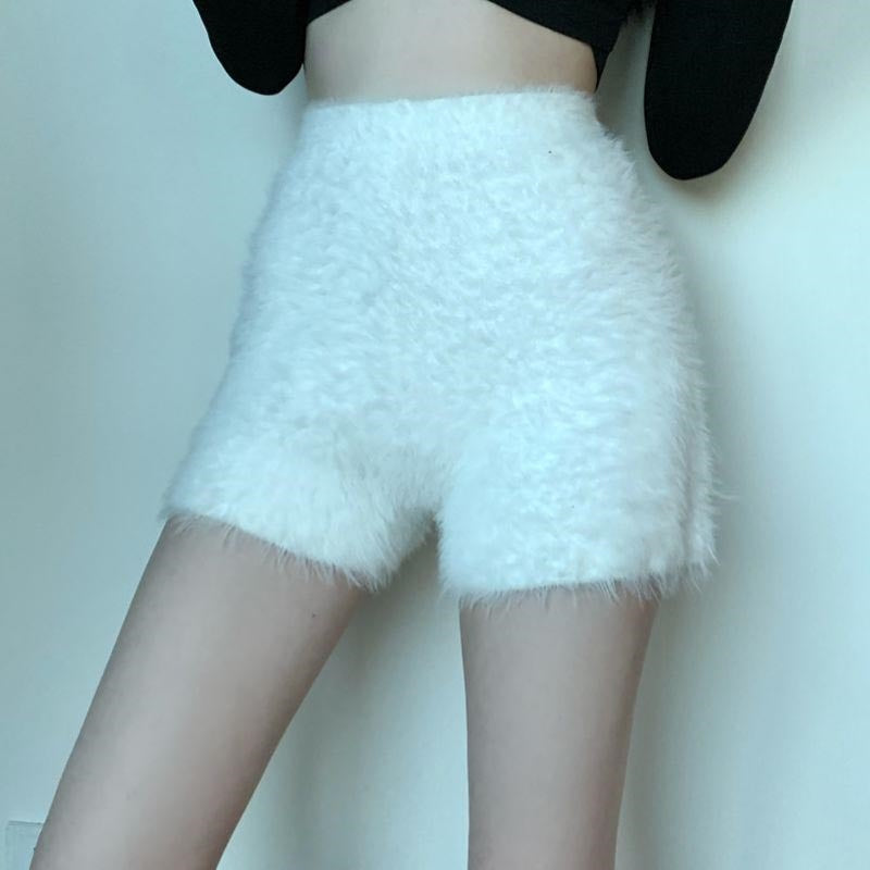High-Waisted Knit Fleece Shorts