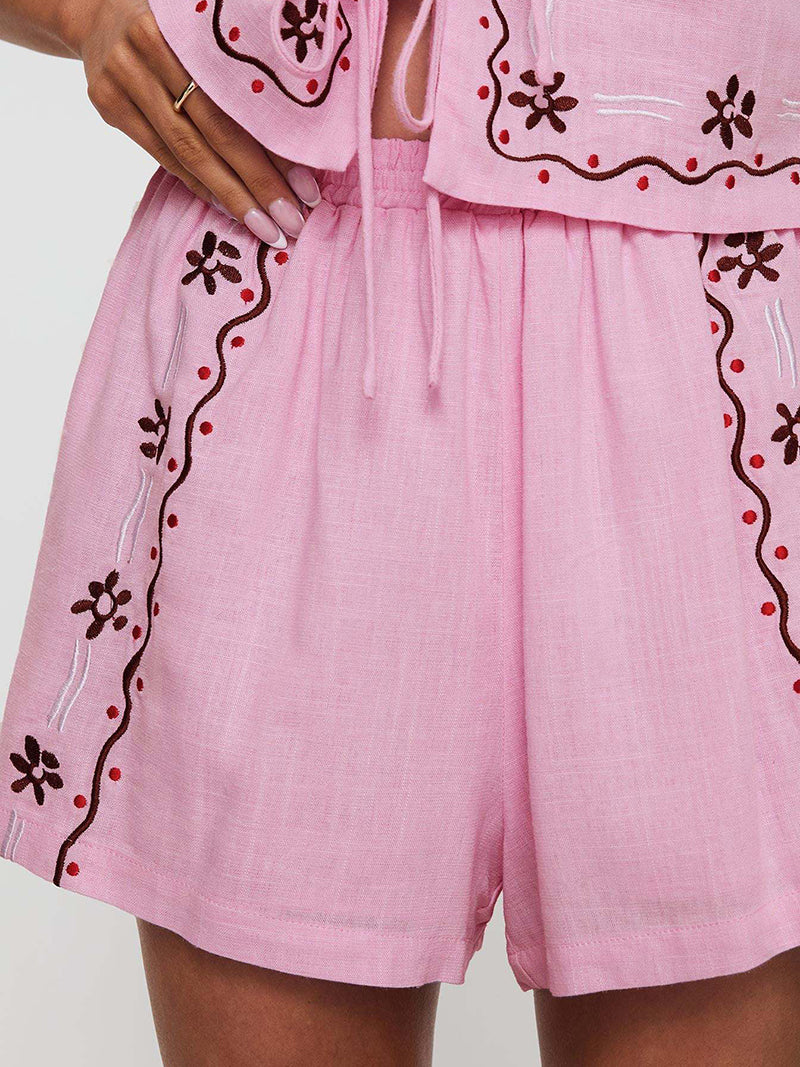 Tie-Front Vest and Shorts Set