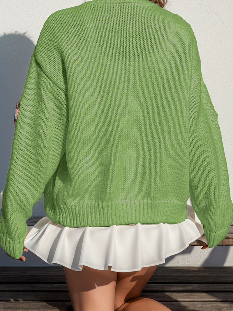 Floral Cardigan Sweater