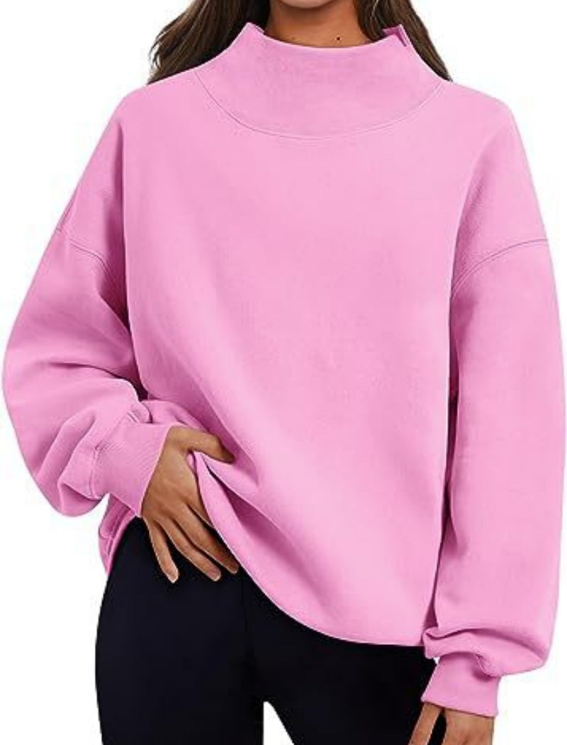 Mock Neck Oversized Pullover