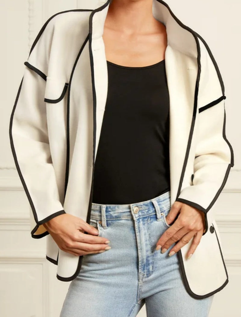 Button-Up Cape-Style Jacket