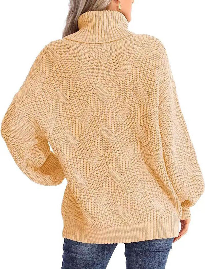 Oversized Turtleneck Knit Sweater