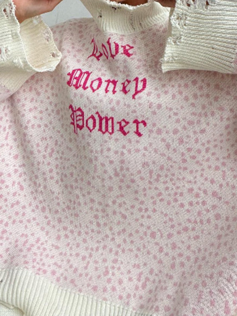 Oversized Distressed Graphic Sweater