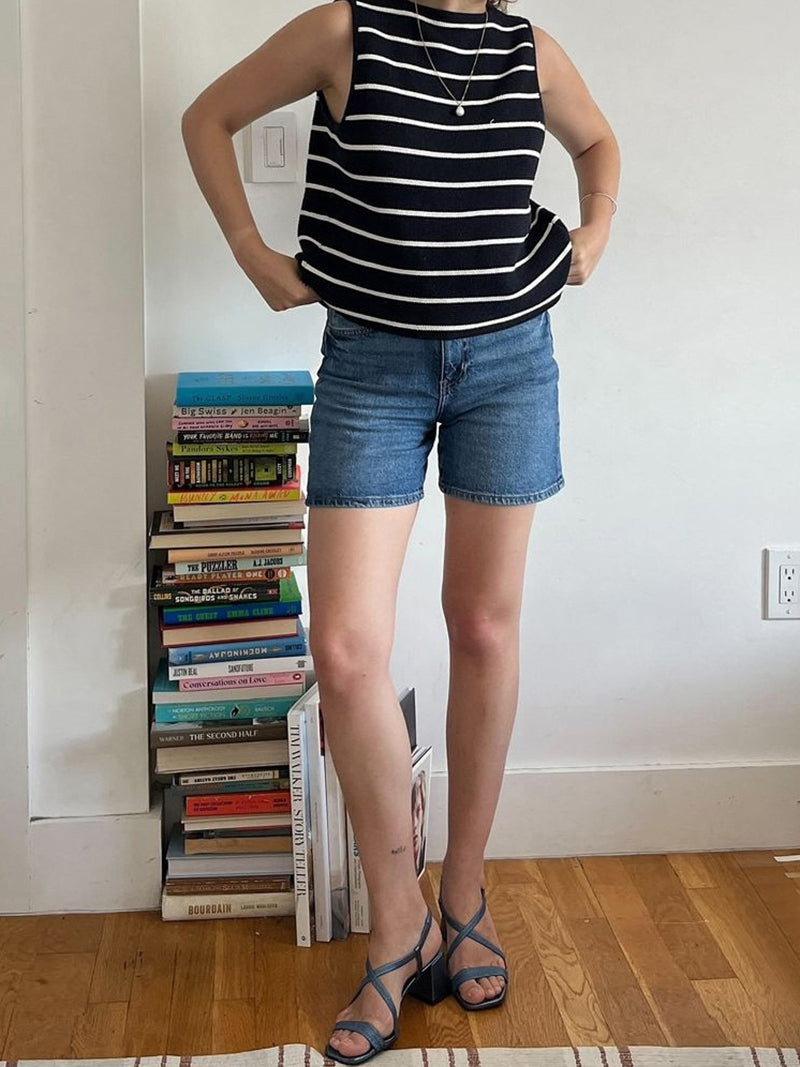 Striped Tie-Front Vest