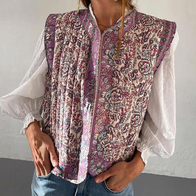 Floral Quilted Vest