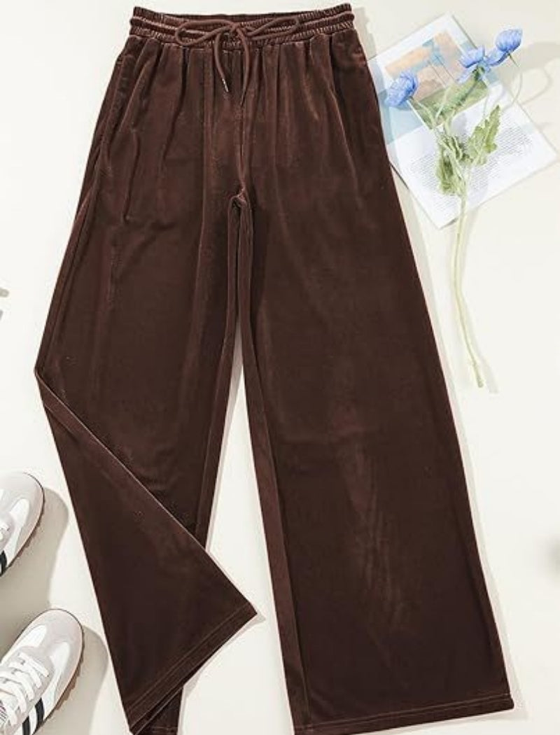 Wide-Leg Drawstring Lounge Pants