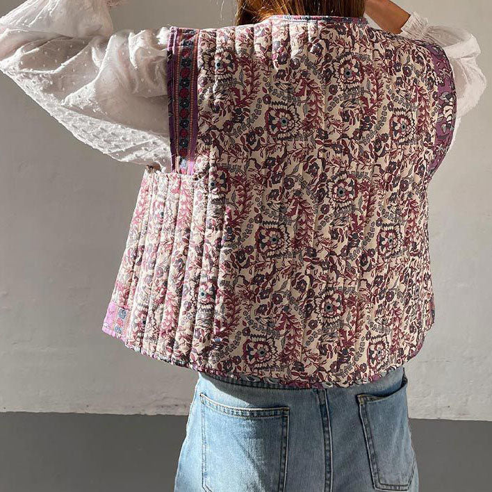 Floral Quilted Vest