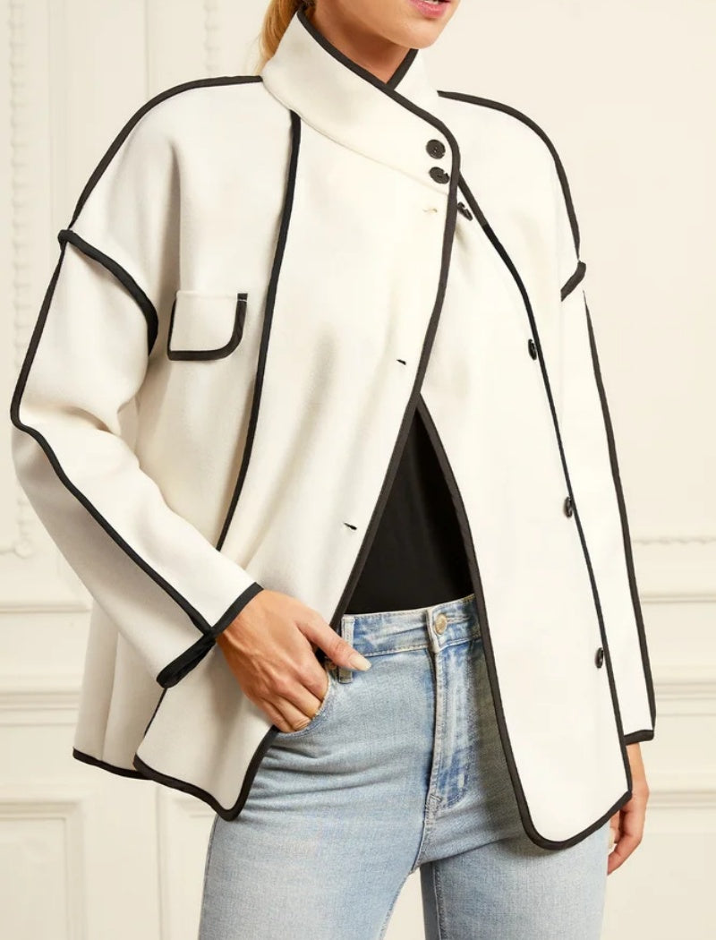 Button-Up Cape-Style Jacket