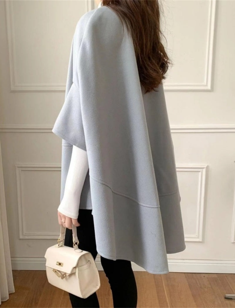 Button-Up Cape Style Outerwear