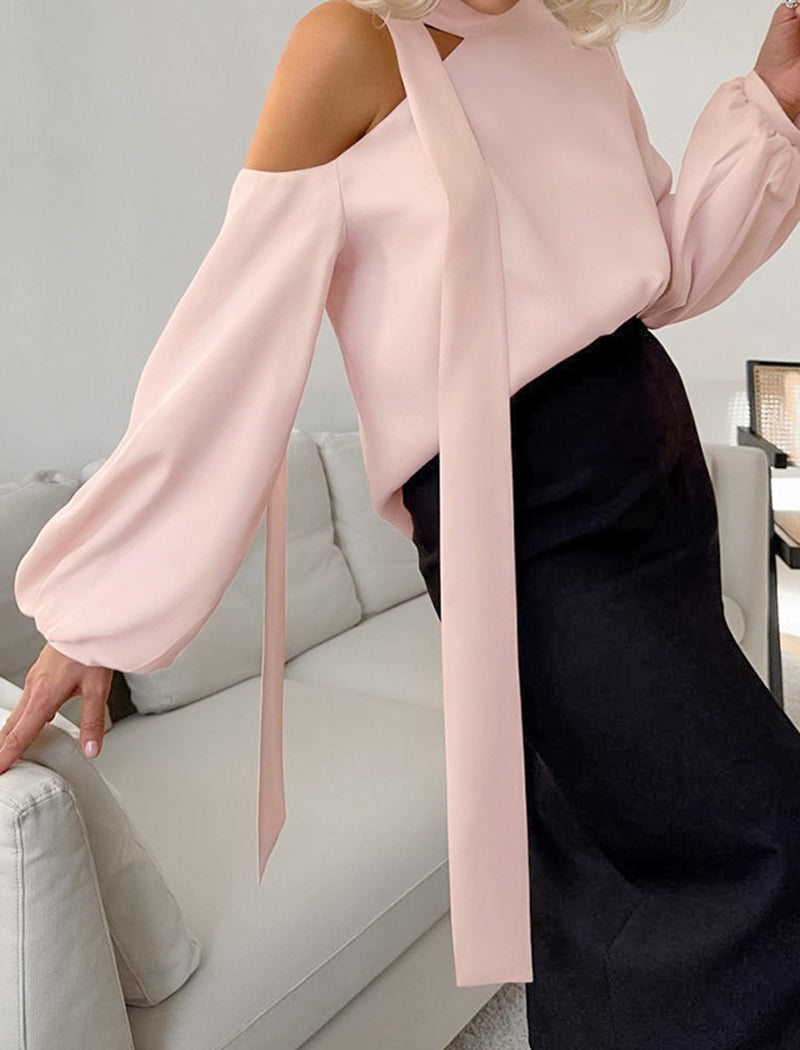 Off-Shoulder Long Sleeve Shirt