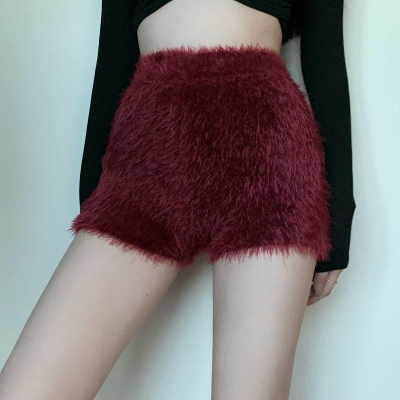 High-Waisted Knit Fleece Shorts