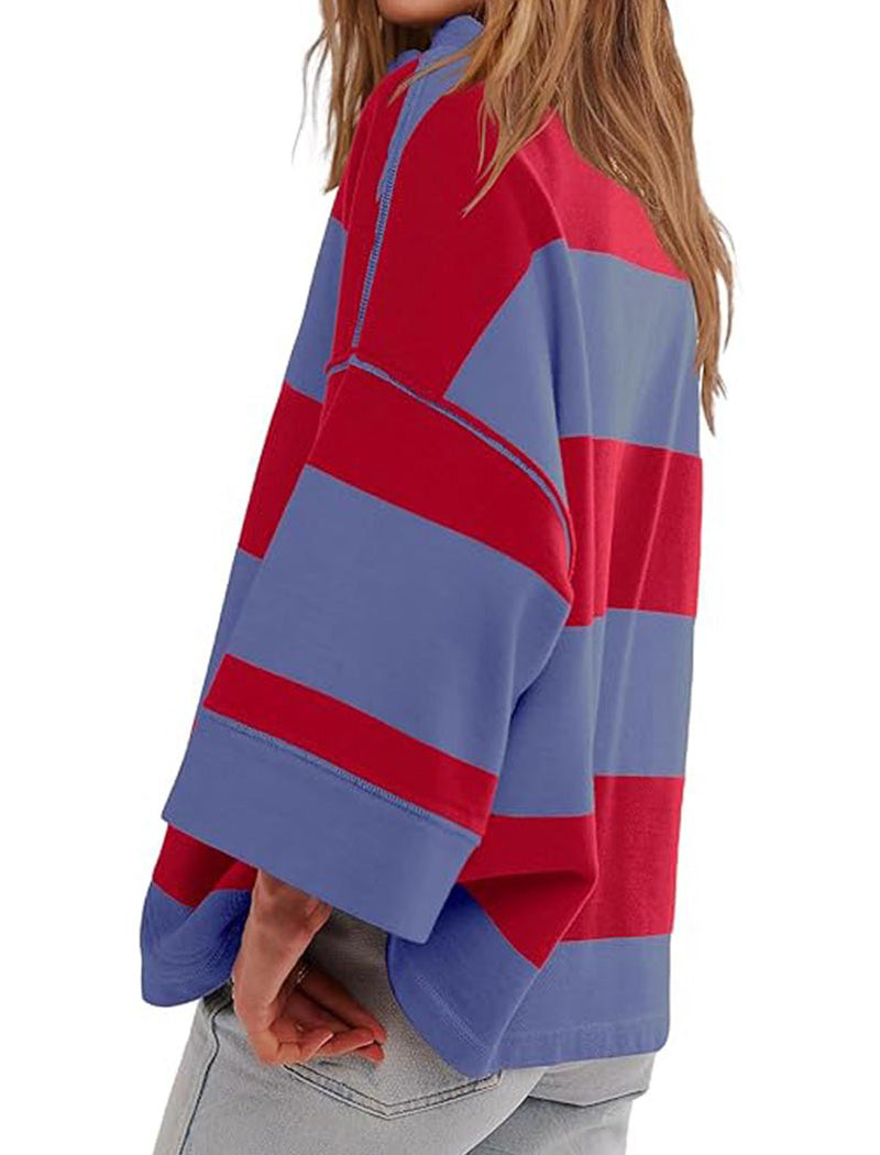 Striped Pullover Poncho