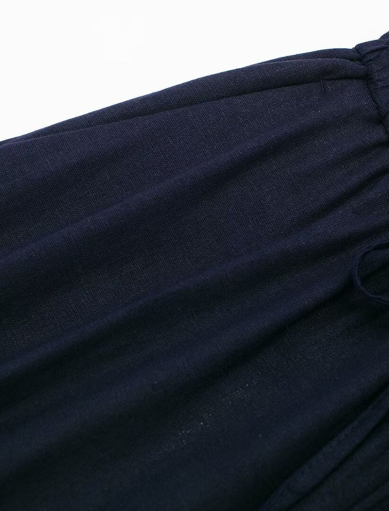 Drawstring Waist Wide-Leg Pants