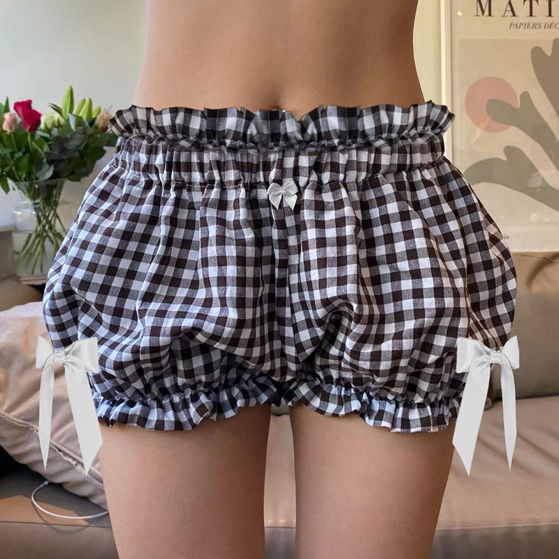 Bow Tie Plaid Shorts