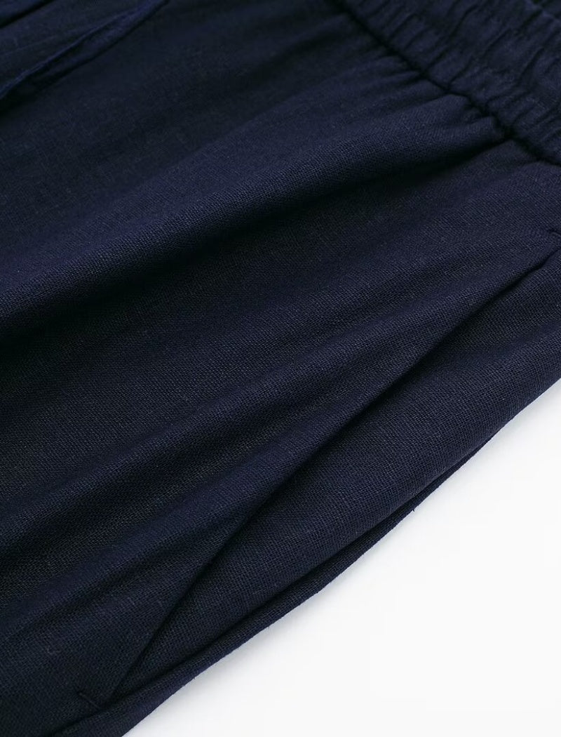 Drawstring Waist Wide-Leg Pants