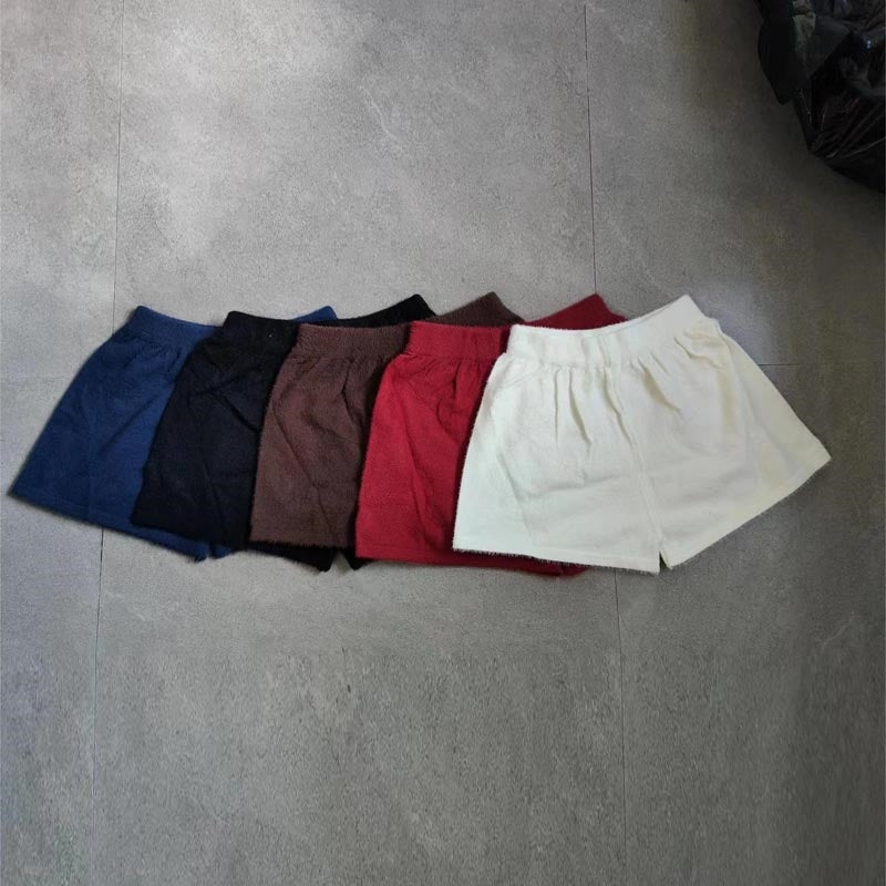High-Waisted Knit Fleece Shorts