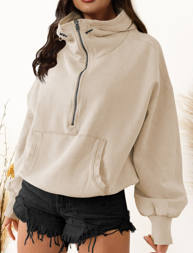 Half-Zip Pullover with Front Pocket