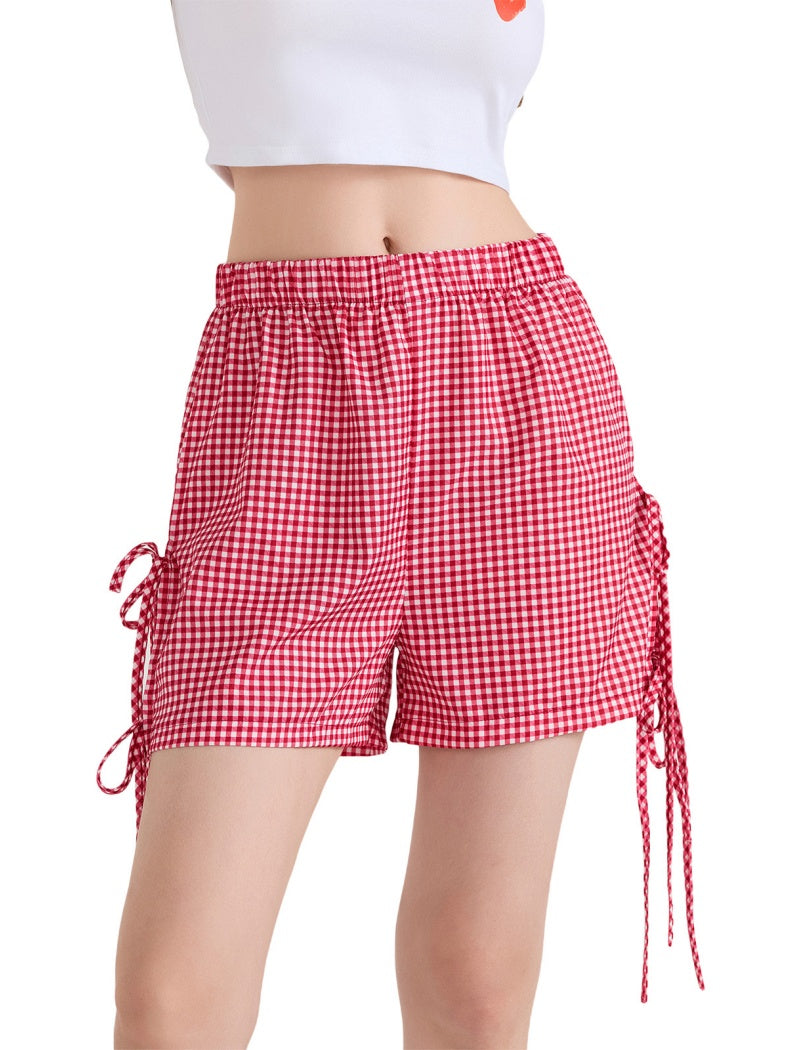 Gingham Drawstring Shorts